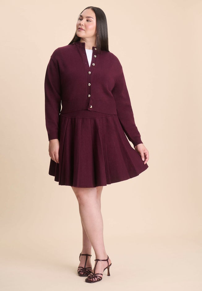 Pleated Sweater Mini Skirt image number 0