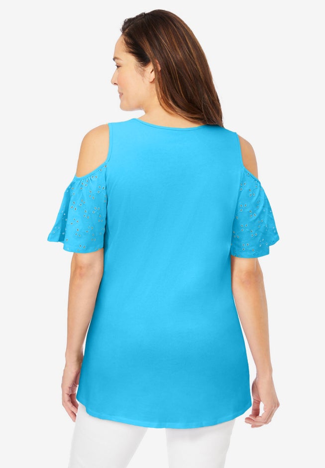 Eyelet Cold-Shoulder Tunic image number 1