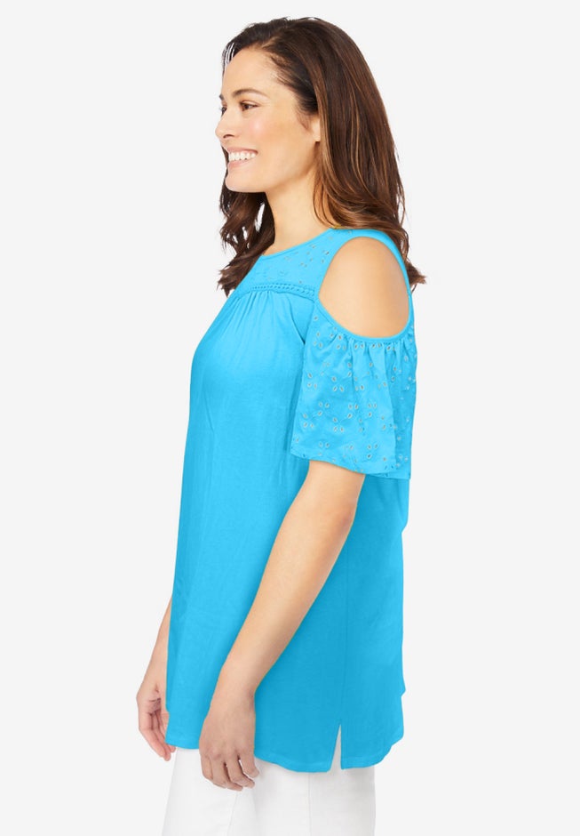 Eyelet Cold-Shoulder Tunic image number 2