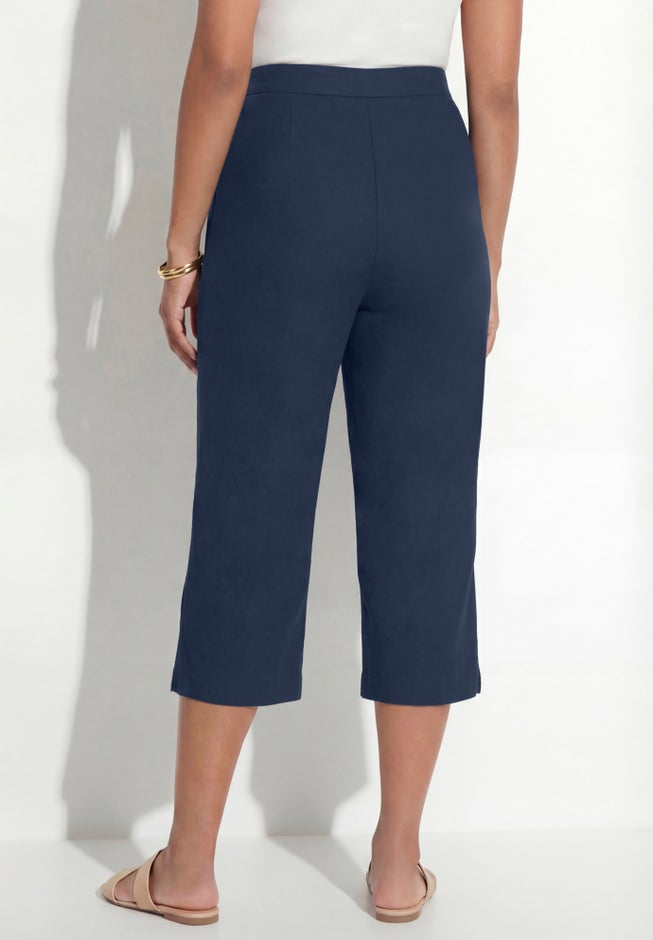 Pull-On Sateen Capri image number 1