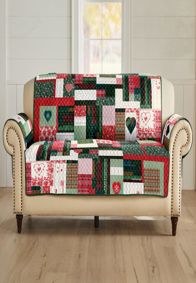 Holiday Patchwork Sofa Protector image number 0