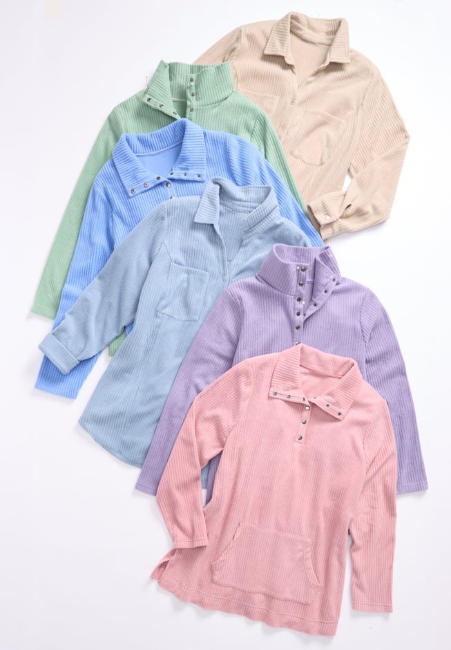 Brushed Rib Cozy Button Front Tunic image number 1