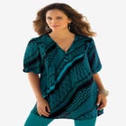 Printed Y-Neck Georgette Top image number null