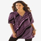 Printed Y-Neck Georgette Top image number null