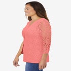 Crochet Curved-Hem Cardigan Sweater image number null