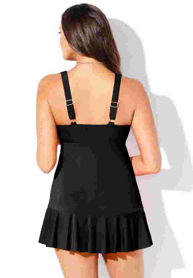Plunge Ruffle Swimdress image number 1