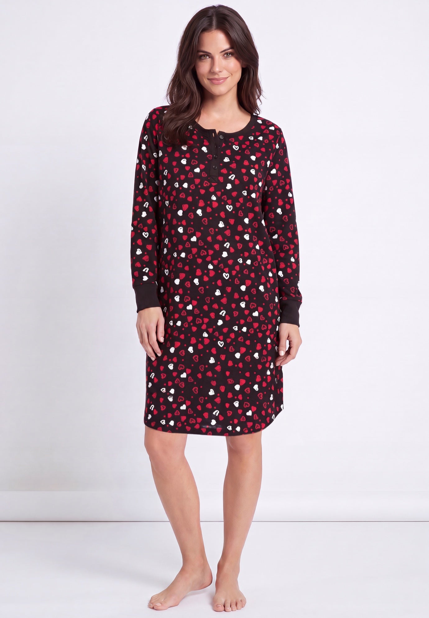 Long Sleeve Henley Sleepshirt image number 0