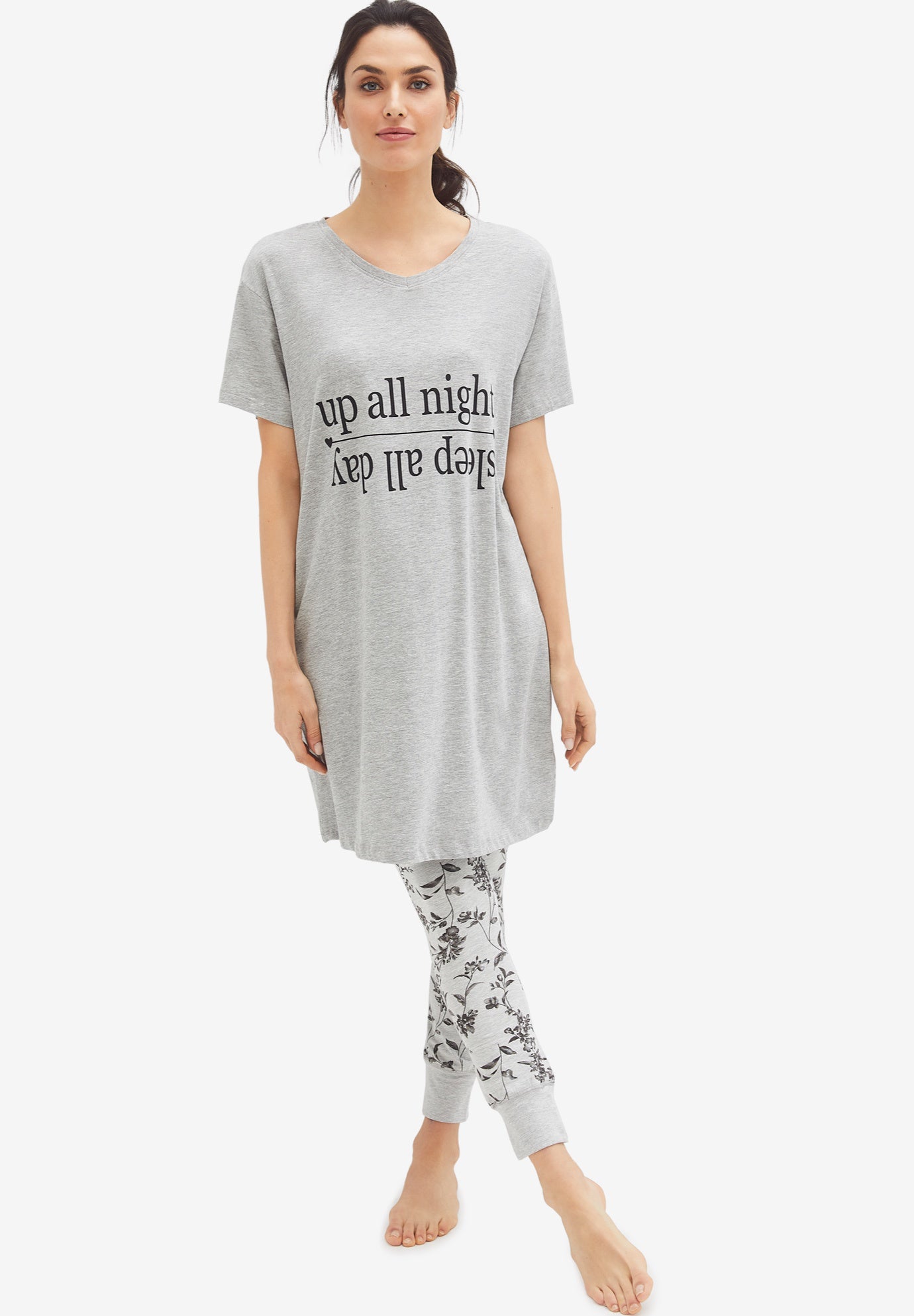 Cotton Spandex Pull On Sleep Legging image number 0