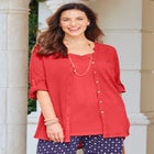 Mandarin Collar Gauze Tunic image number null