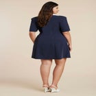 Contrast Collar Puff Sleeve Mini Dress image number null