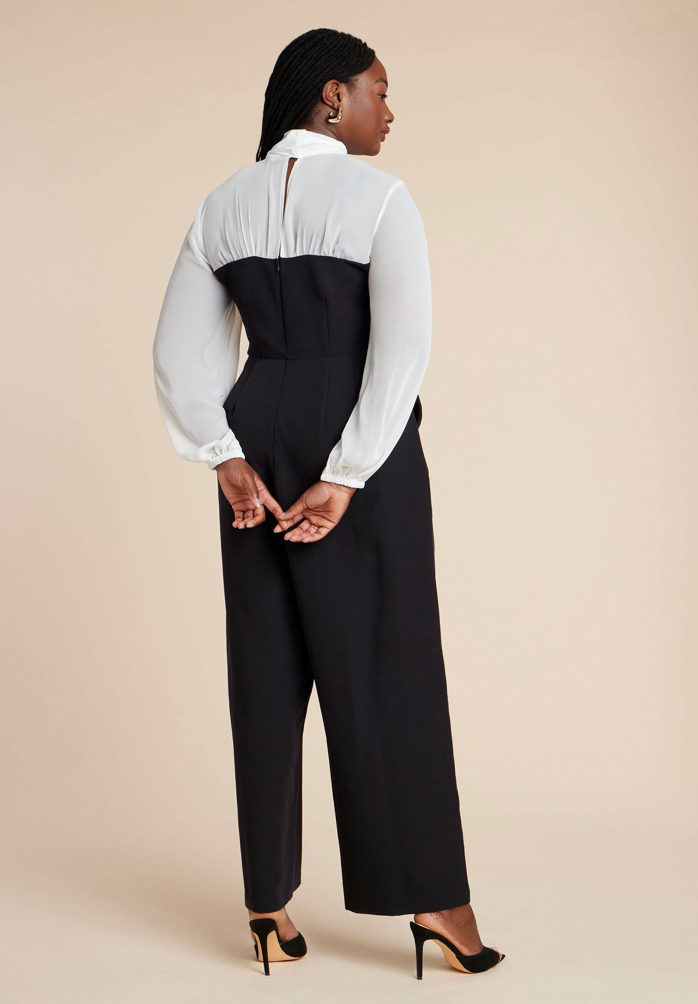 Twofer Tie Neck Jumpsuit image number 2
