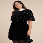 Embellished Puff Sleeve Mini Dress image number null
