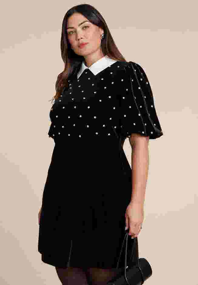 Embellished Puff Sleeve Mini Dress image number 2