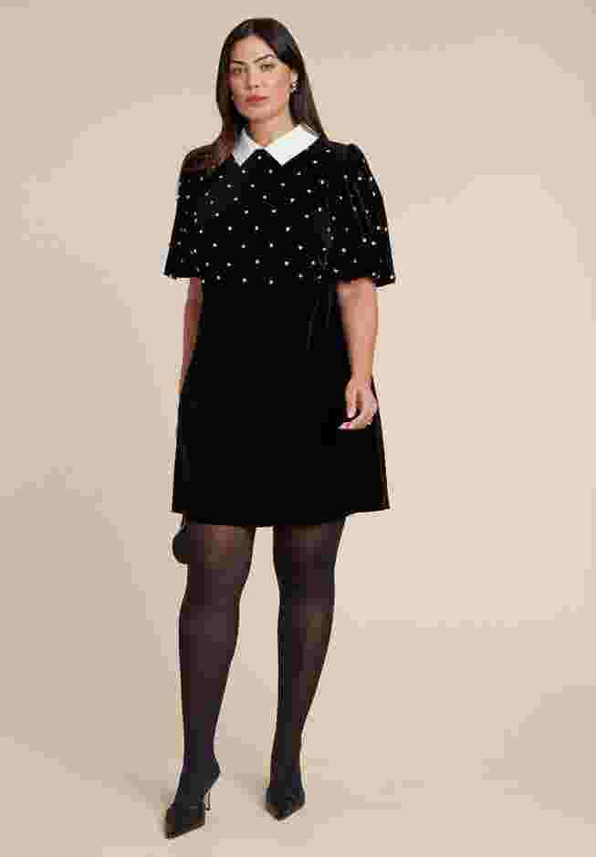 Embellished Puff Sleeve Mini Dress image number 0