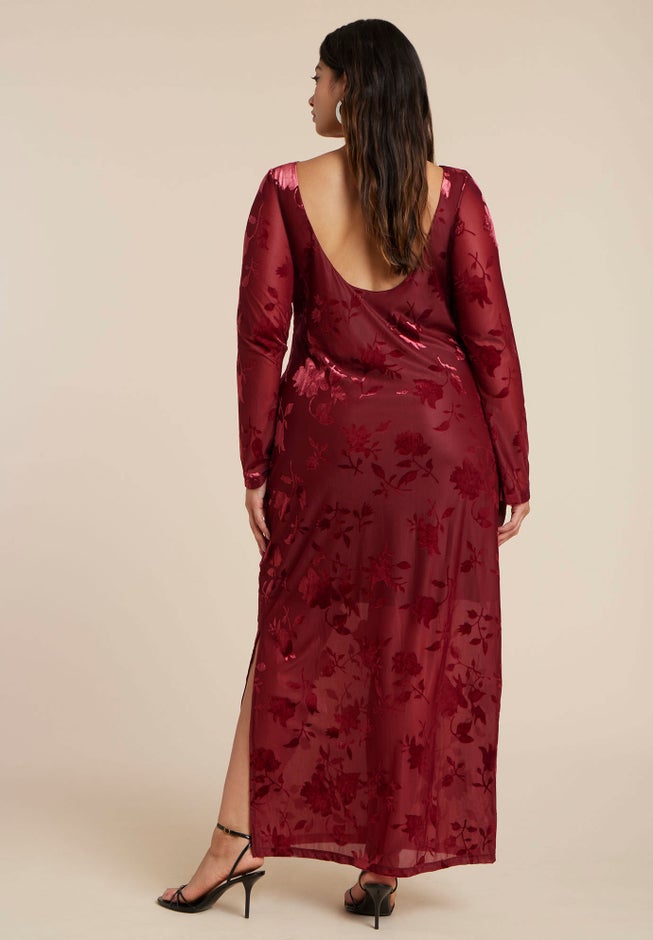 Velvet Burnout Maxi Dress image number 1