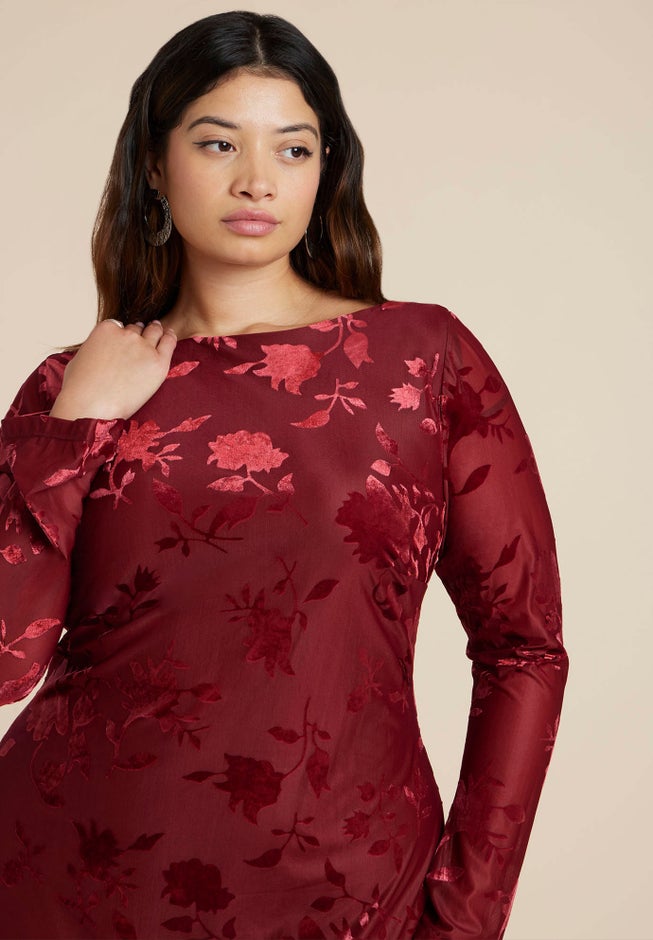 Velvet Burnout Maxi Dress image number 2