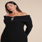 Brooch Sweater Dress image number null