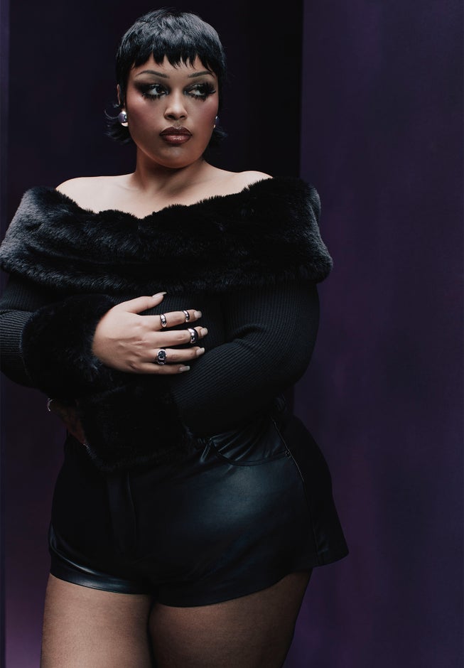 Faux Fur Off The Shoulder Sweater image number 0