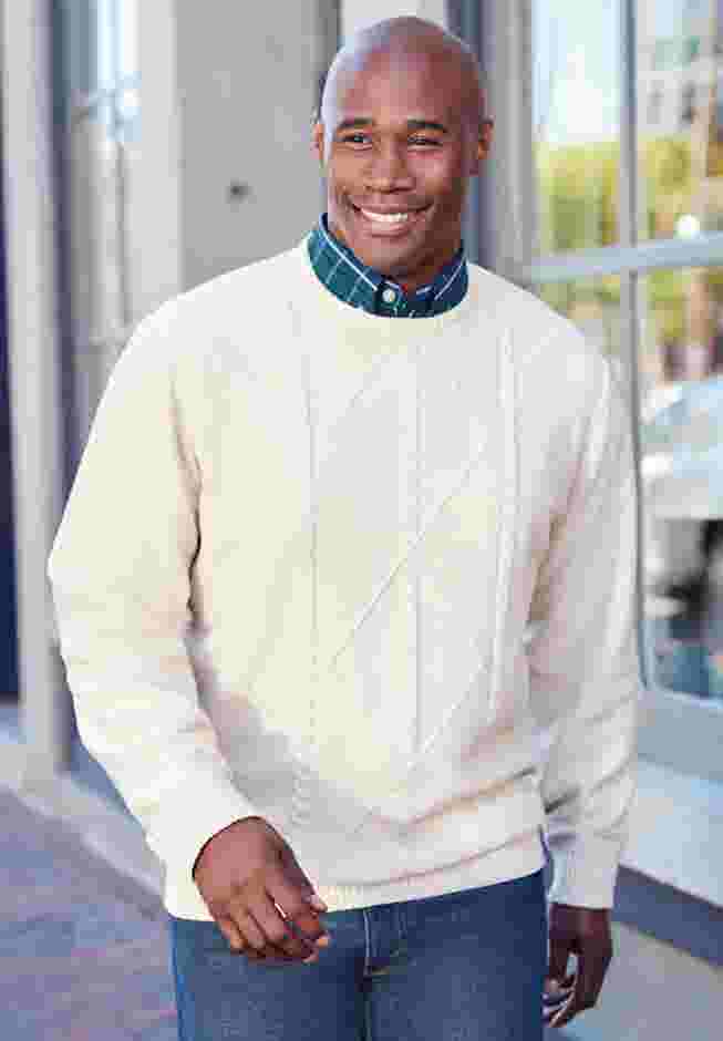 Crewneck Cable Knit Sweater image number 1