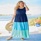 Colorblock Tiered Dress image number null