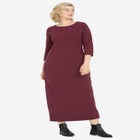 Three-Quarter Sleeve Knit Maxi Dress image number null