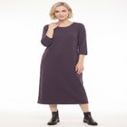 Cotton Spandex Jersey Three-Quarter Sleeve Scoopneck Maxi Dress image number 0