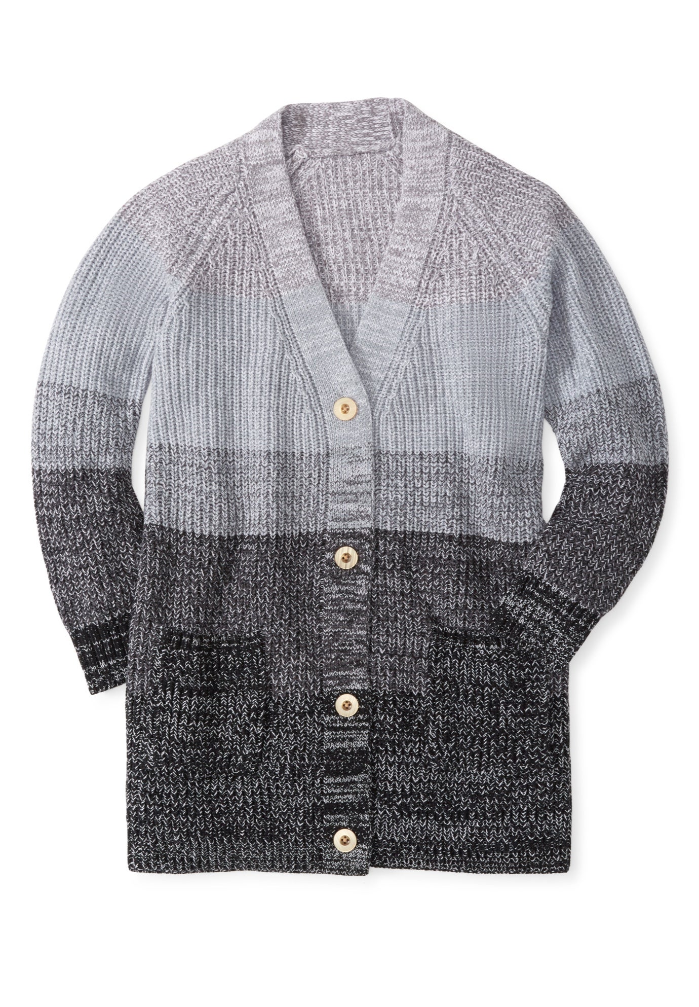 Ombre Shaker Cardigan Sweater image number 3