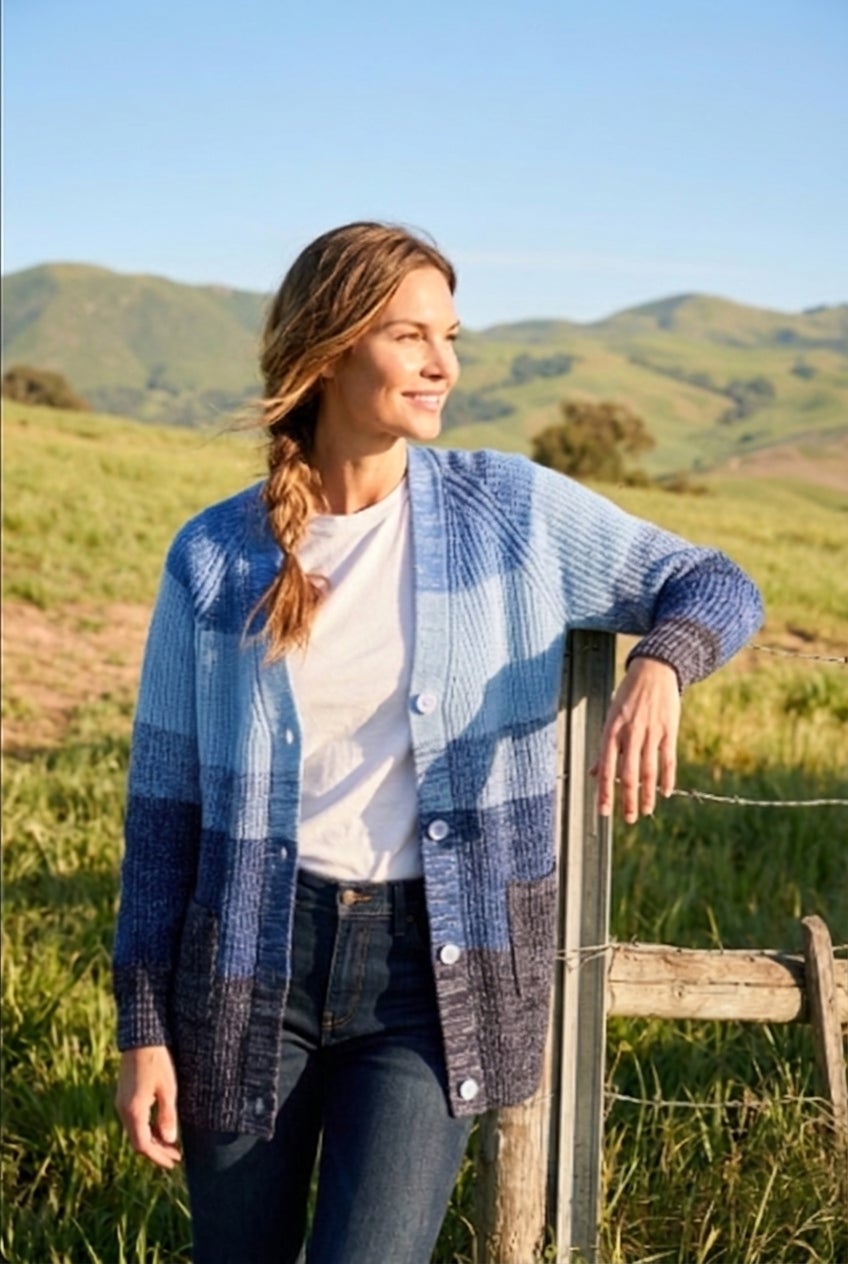 Ombre Shaker Cardigan Sweater image number 0