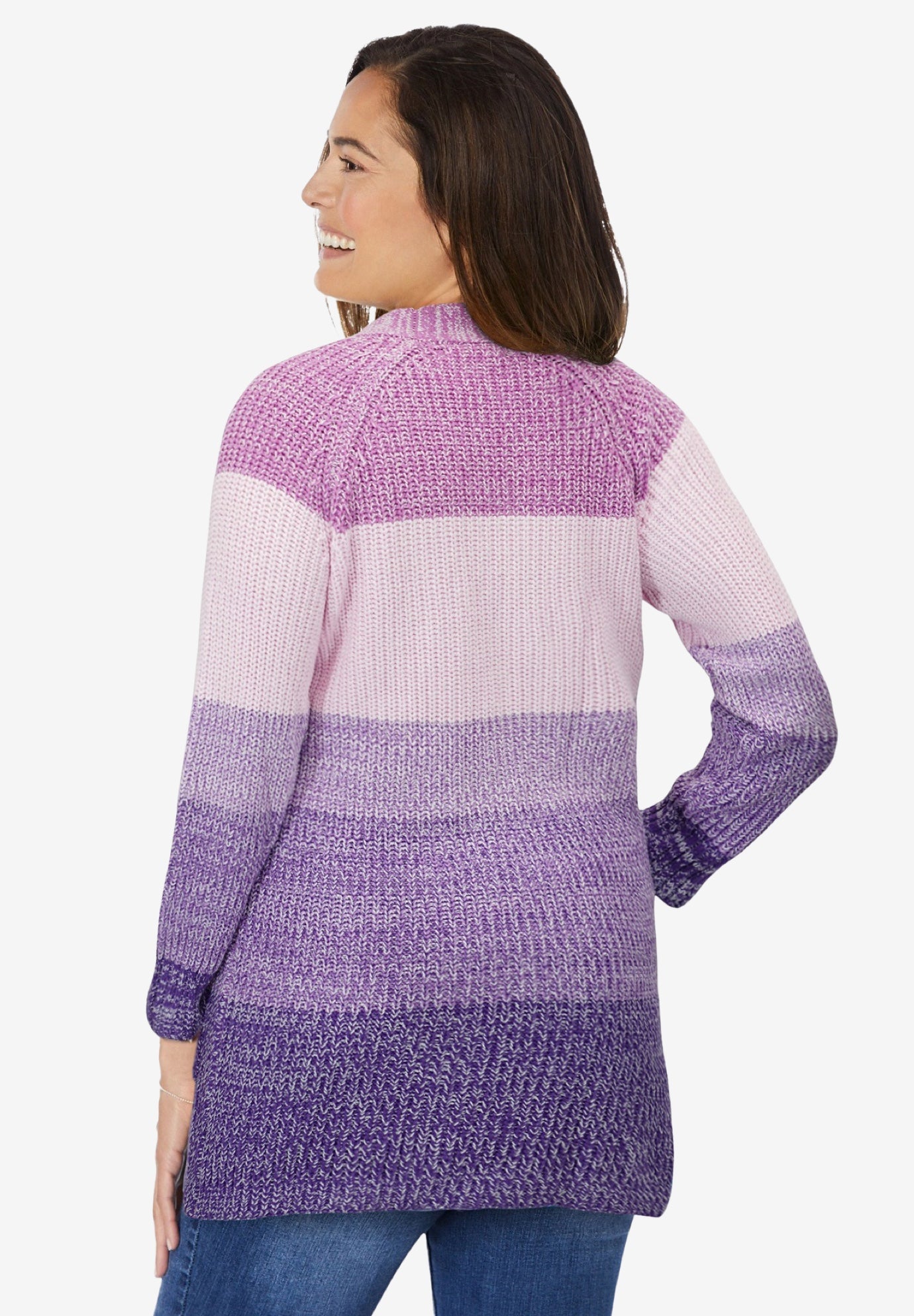 Ombre Shaker Cardigan Sweater image number 1