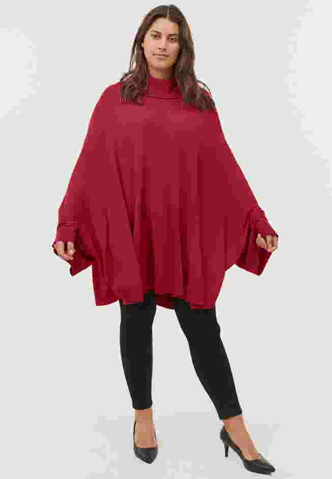 Turtleneck Poncho Sweater image number 2