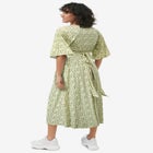 Knit Midi Dress With Surplice Neckline & Waist Tie image number null