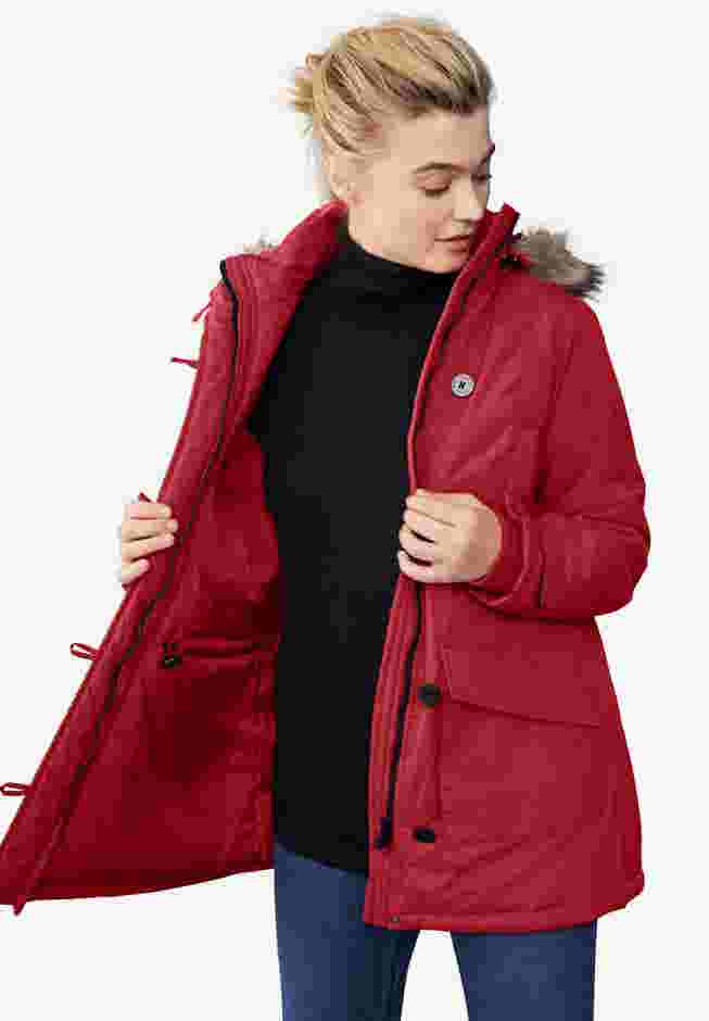 Faux Fur Trim Parka image number 3