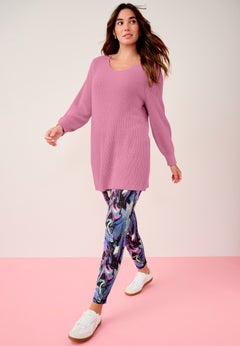 Shaker-Knit V-Neck Sweater