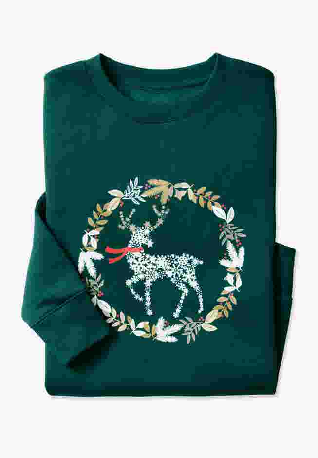 Fleece Holiday Sweatshirt image number 1