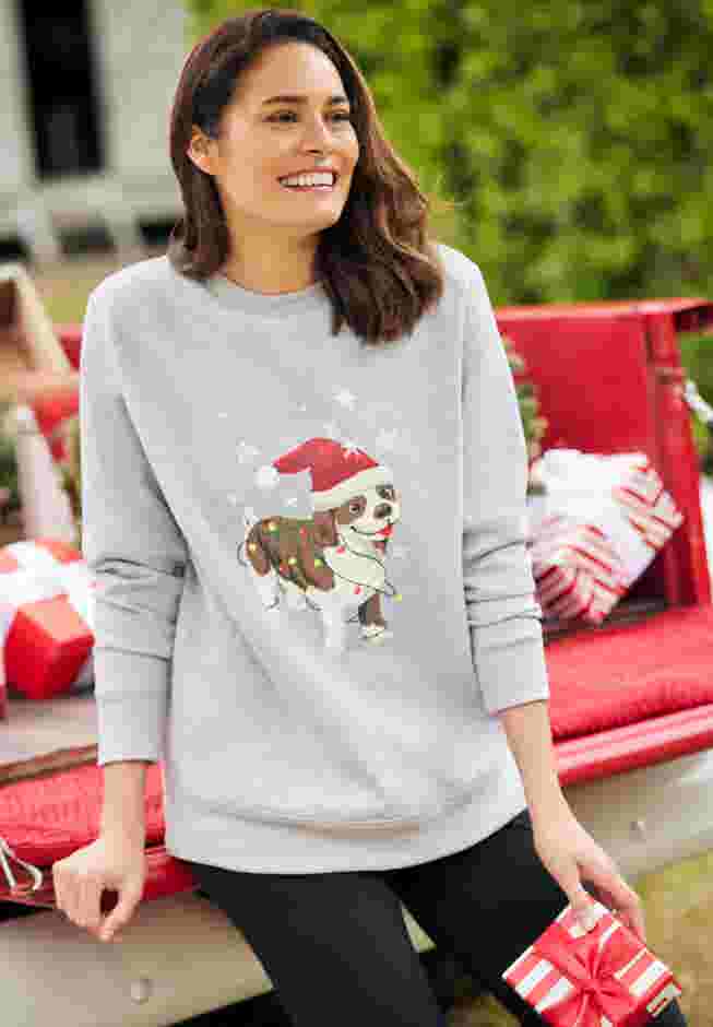 Fleece Holiday Sweatshirt image number 3