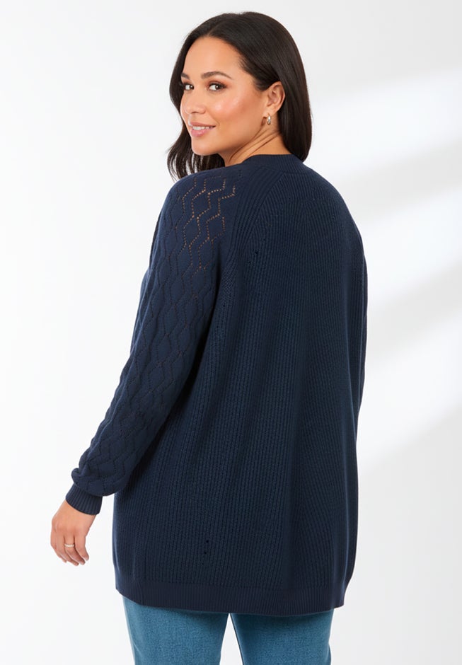 Shaker Stitch Cocoon Cardigan image number 1