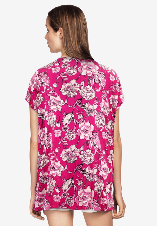 Stretch Knit Scoop Neck Oversized Tunic image number 1