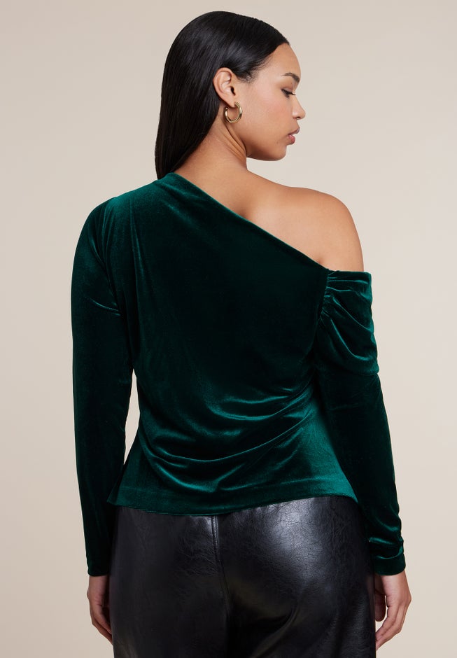 Off-The-Shoulder Velvet Top image number 1