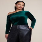 Off-The-Shoulder Velvet Top image number 0