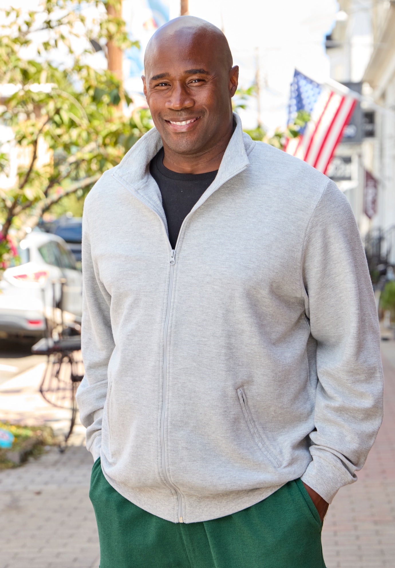  Reverse Weave Zip Up Jacket image number 4