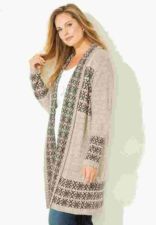 Fair Isle Shawl Collar Cardigan image number 2