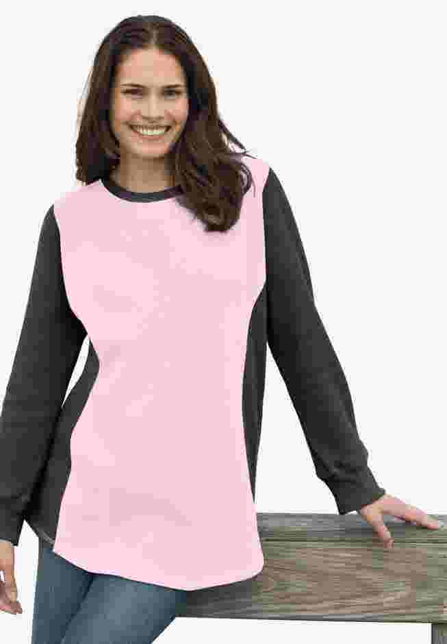 Colorblock Scoopneck Thermal Sweatshirt image number 0