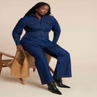 Western Detail Denim Jumpsuit image number null