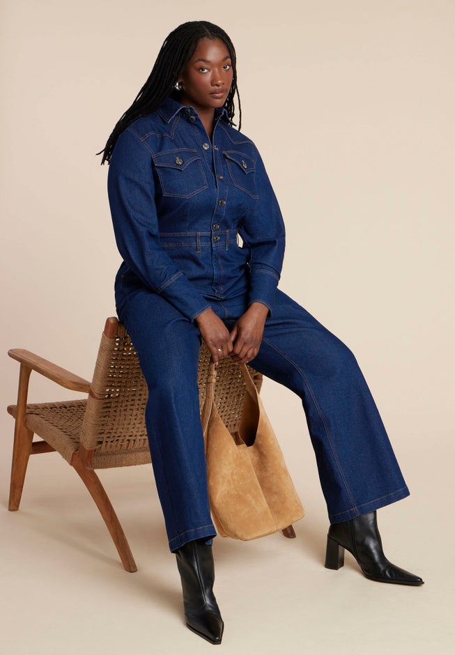 Western Detail Denim Jumpsuit image number 2