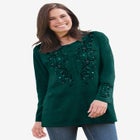 Embroidered Henley Tee image number null