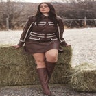 Sherpa Detail Mini Faux Leather Shirt Dress image number null