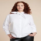 Dramatic Neck-Tie Poplin Shirt image number null