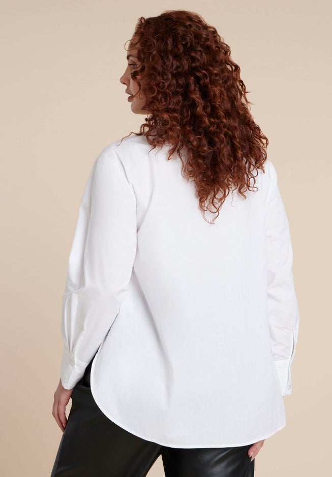 Dramatic Neck-Tie Poplin Shirt image number 4