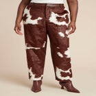 Faux Cow Hide And Leather Pant image number null