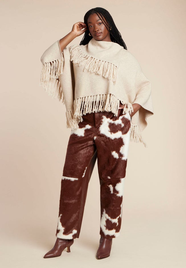 Faux Cow Hide And Leather Pant image number 2